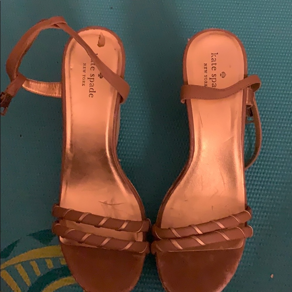 Kate Spade bronze gold wedges